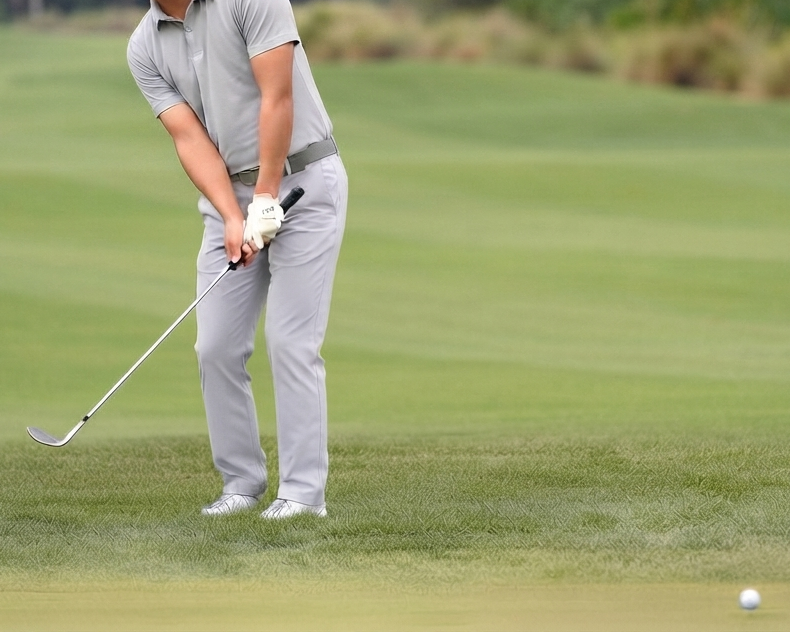 Golf bump and run shot using Unified Swing method